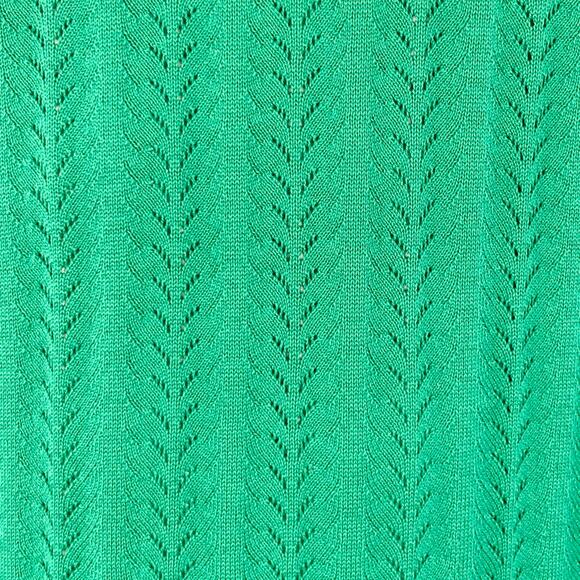 MR TURK Size XL Cole Green Pointelle Knit Cotton Blend Half Placket Polo - Picture 2 of 6